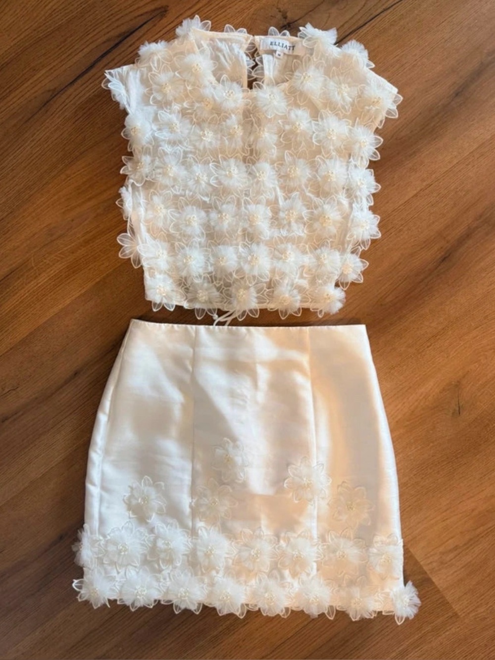 Elliatt Ivory Floral Pearl Two Piece Set